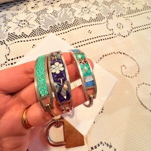 VTG Taxco 3 hinge Bangles Mexican sterling silver